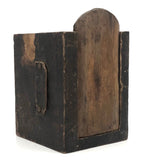 Old Wooden Box with Carved Tombstone Lid