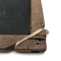 Antique School Slate with Carved Initials and Wrapped Corners