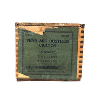 Rare Antique Penn Art Dustless White Chalk in Original Box with Slide Lid