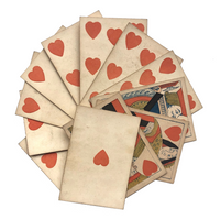 Rare Hunt and Sons 1830s British Playing Cards, Heavy Stock, Hearts