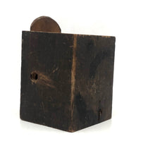Old Wooden Box with Carved Tombstone Lid