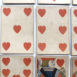 Rare Hunt and Sons 1830s British Playing Cards, Heavy Stock, Hearts