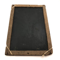 Antique School Slate with Carved Initials and Wrapped Corners