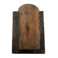 Old Wooden Box with Carved Tombstone Lid