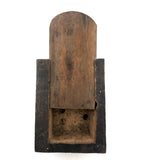 Old Wooden Box with Carved Tombstone Lid