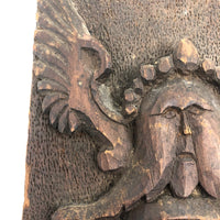 Wonderful Antique Folk Art Carved Wood Panel with Angel