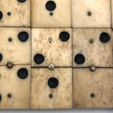 Lovely Antique Bone and Ebony Double Six Dominoes with Brass Spinners, Complete Set