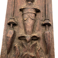 Wonderful Antique Folk Art Carved Wood Panel with Angel