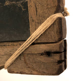 Antique School Slate with Carved Initials and Wrapped Corners
