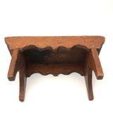Lovely Little Antique Stool with Scalloped Sides