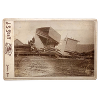 Kansas Tornado Aftermath, J.S. Shaff c. 1890s Cabinet Card