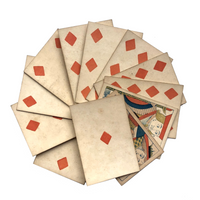 Rare Hunt and Sons 1830s British Playing Cards, Heavy Stock, Diamonds
