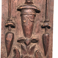 Wonderful Antique Folk Art Carved Wood Panel with Angel