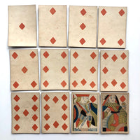 Rare Hunt and Sons 1830s British Playing Cards, Heavy Stock, Diamonds