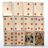 Rare Hunt and Sons 1830s British Playing Cards, Heavy Stock, Diamonds