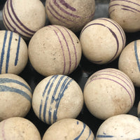 Unfired Hand-Painted German Clay China Marbles - Sold Individually