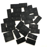 Lovely Antique Bone and Ebony Double Six Dominoes with Brass Spinners, Complete Set