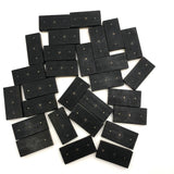 Lovely Antique Bone and Ebony Double Six Dominoes with Brass Spinners, Complete Set