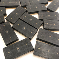 Lovely Antique Bone and Ebony Double Six Dominoes with Brass Spinners, Complete Set
