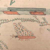 Elmer S. Hill, Haydenville MA, 1880s Double-Sided Drawing with Lots of Animals