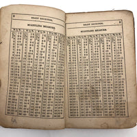 E.Decker's 1846 (Rare) Ready Reckoner with Beautiful Leather Cover and Drawing