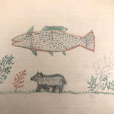 Elmer S. Hill, Haydenville MA, 1880s Double-Sided Drawing with Lots of Animals