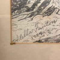 1884 Graphite Drawing of Pensive Native American by Adella Fanton