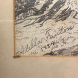 1884 Graphite Drawing of Pensive Native American by Adella Fanton