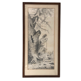 1884 Graphite Drawing of Pensive Native American by Adella Fanton