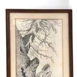 1884 Graphite Drawing of Pensive Native American by Adella Fanton