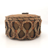 Fancy Penobscot Sweetgrass and Ash Splint Basket with Curlicue Braiding