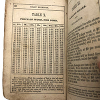 E.Decker's 1846 (Rare) Ready Reckoner with Beautiful Leather Cover and Drawing