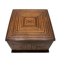 Stunning Antique Walnut and Maple Inlay Box