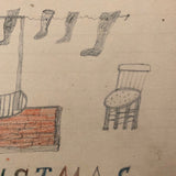 Elmer S. Hill, Haydenville MA, 1887 Christmas Eve Drawing