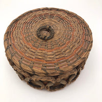 Fancy Penobscot Sweetgrass and Ash Splint Basket with Curlicue Braiding