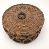 Fancy Penobscot Sweetgrass and Ash Splint Basket with Curlicue Braiding