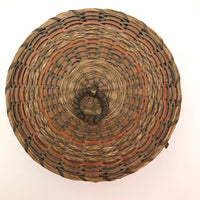 Fancy Penobscot Sweetgrass and Ash Splint Basket with Curlicue Braiding