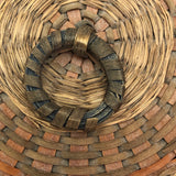 Fancy Penobscot Sweetgrass and Ash Splint Basket with Curlicue Braiding