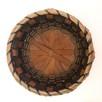 Fancy Penobscot Sweetgrass and Ash Splint Basket with Curlicue Braiding
