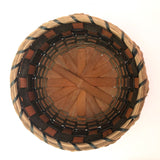 Fancy Penobscot Sweetgrass and Ash Splint Basket with Curlicue Braiding