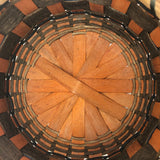 Fancy Penobscot Sweetgrass and Ash Splint Basket with Curlicue Braiding
