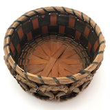 Fancy Penobscot Sweetgrass and Ash Splint Basket with Curlicue Braiding