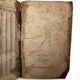 E.Decker's 1846 (Rare) Ready Reckoner with Beautiful Leather Cover and Drawing