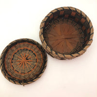 Fancy Penobscot Sweetgrass and Ash Splint Basket with Curlicue Braiding