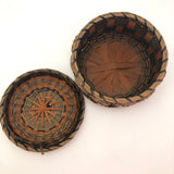 Fancy Penobscot Sweetgrass and Ash Splint Basket with Curlicue Braiding