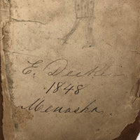 E.Decker's 1846 (Rare) Ready Reckoner with Beautiful Leather Cover and Drawing