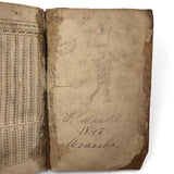 E.Decker's 1846 (Rare) Ready Reckoner with Beautiful Leather Cover and Drawing