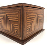 Stunning Antique Walnut and Maple Inlay Box