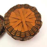 Fancy Penobscot Sweetgrass and Ash Splint Basket with Curlicue Braiding