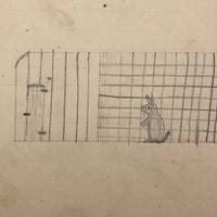 Elmer S. Hill, Haydenville MA, 1880s Drawing of Rabbit Before and After Trapping